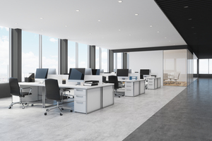 Side,View,Of,White,And,Black,Open,Space,Office,Interior